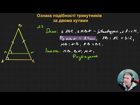 Видео: 8Г2.4. Ознака подібності трикутників за двома кутами