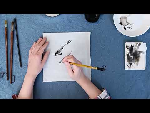 Видео: Урок 2.2 Рисуем маленьких рыбок в технике гохуа  / Chinese painting
