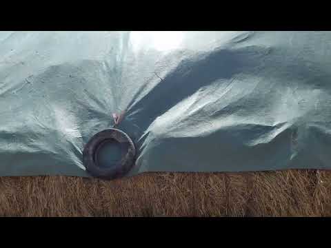 Видео: Флис для сена, накрытая скирда 3-2-1 из рулонов 1,8 м высотой. Полотно 9,8х25 м. Применение типа ТС