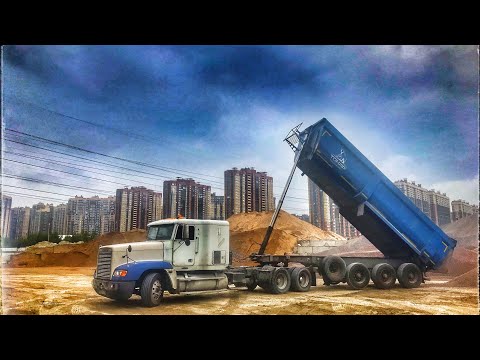 Видео: Один день работы на большегрузе| 🏴‍☠️ One day of a Russian trucker on an American truck 🔞