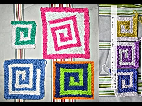 Видео: Урок вязаного пэчворка N19. Мотив-''Спираль внутри квадрата''.