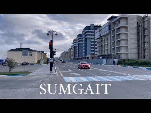 Видео: Сумгаит, город у моря. Бульвар, Пирс, дома на первой береговой линии.