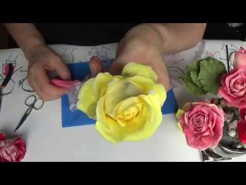 Видео: двухцветная роза из Silk Clay от Риты .Two-tone rose from Silk Clay by Rita