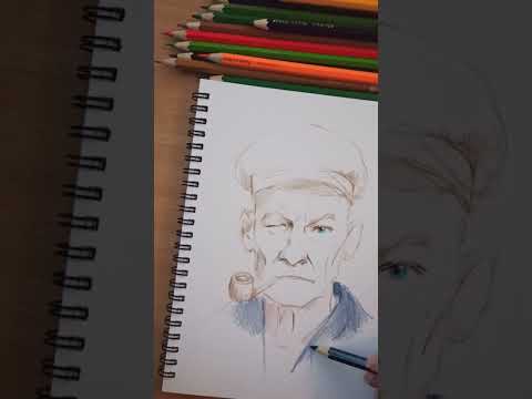 Видео: Рисую и болтаю. Портрет одноглазого моряка