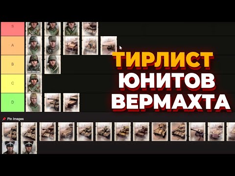 Видео: ТИР ЛИСТ ЮНИТОВ  Вермахта в Company of Heroes 2