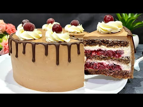 Видео: Торт ЧЁРНЫЙ ЛЕС!! Нежный и воздушный!! Попробуйте!!! 