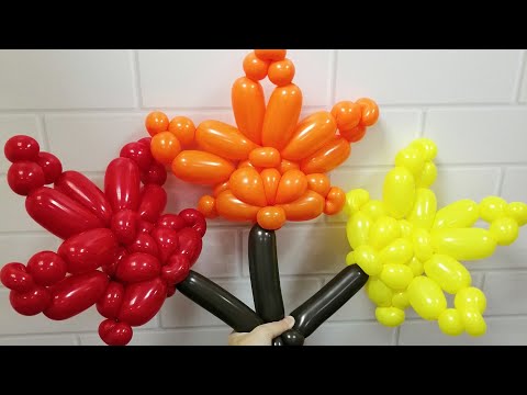 Видео: Кленовый лист из воздушных шаров Maple leaf from balloons Hoja de arce de globos