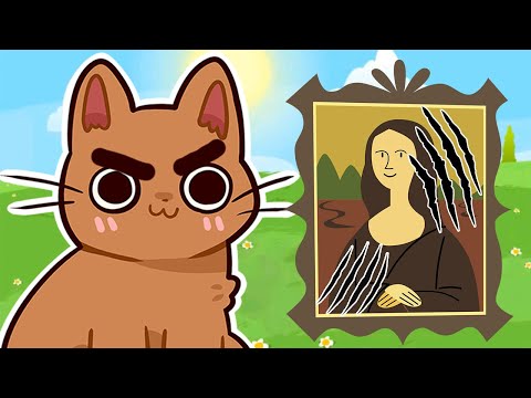 Видео: Котик Едун рушит музей, мультик игра летсплей про кота #14
