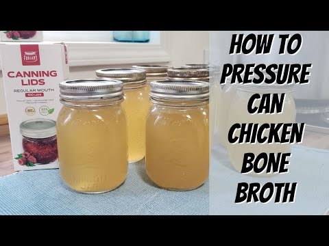 Видео: Консервирование куриного бульона под давлением в банках с крышками для консервирования