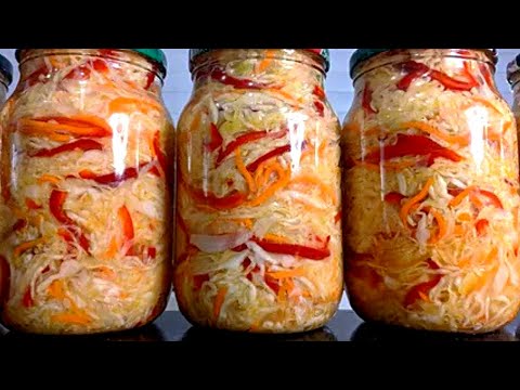 Видео: Вкусная ХРУСТЯЩАЯ МАРИНОВАНАЯ КАПУСТА на зиму!
