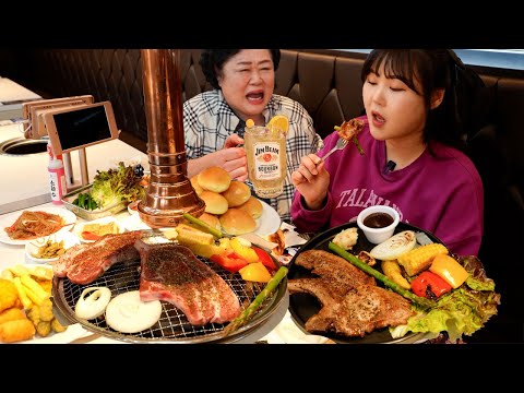 Видео: Барбекю «все, что вы можете съесть» за 20 долларов 🥩Стейк из свинины с хайболлом мукбангом🍹