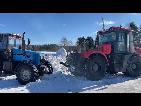 Видео: Эвакуация МТЗ 1221 трактор КИРОВЕЦ К-525 и МТЗ-82.