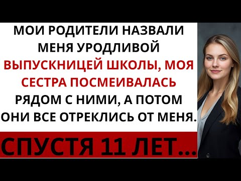 Видео: Мои родители назвали меня «безобразной выпускницей школы» и отреклись от меня.А спустя 11 лет…