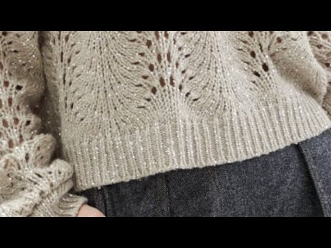 Видео: peacock tail knitting pattern Павлиний хвост узор спицами от Брунелло Кучинелли