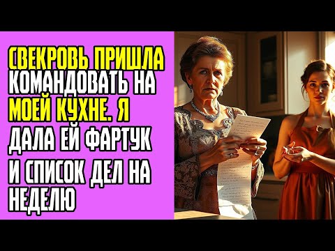 Видео: Свекровь пришла командовать на моей кухне  Я дала ей фартук и список дел на неделю