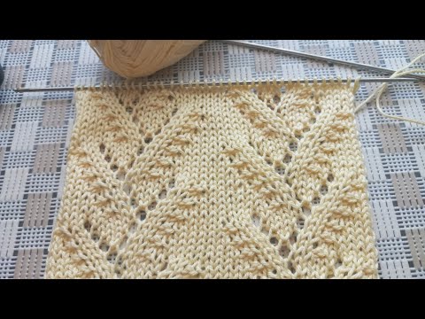 Видео: МК.Очень лёгкий, но очень красивый ажурный узор спицами.
