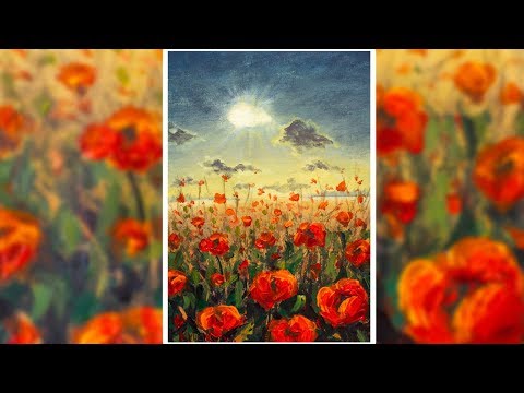 Видео: «МАКОВОЕ ПОЛЕ НА ЗАКАТЕ» как нарисовать летний пейзаж🎨 АКРИЛ! Мастер-класс ДЕМО