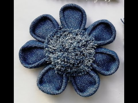 Видео: Тканевый цветок №9. Переделка джинсов. DIY. Мастер класс