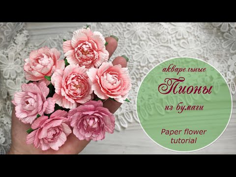 Видео: Пионы акварельные из бумаги / paper flowers tutorial