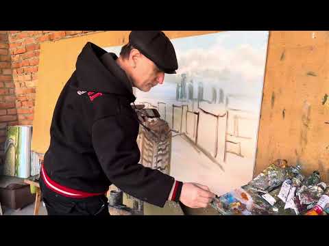 Видео: Подмалевок. Грозный, район старого рынка, масло/холст 100 на 140 см. Зилавди Яшуркаев.