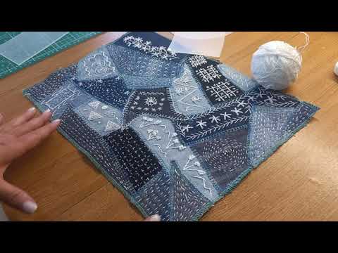 Видео: Расшила заготовку из джинсовых лоскутов в японской технике"Боро"Джинсовые жилеты,я их сшила сама.