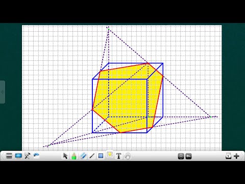 Видео: Сечение куба по трём точкам скрещивающихся прямых/переріз куба за трьома точками мимобіжних прямих