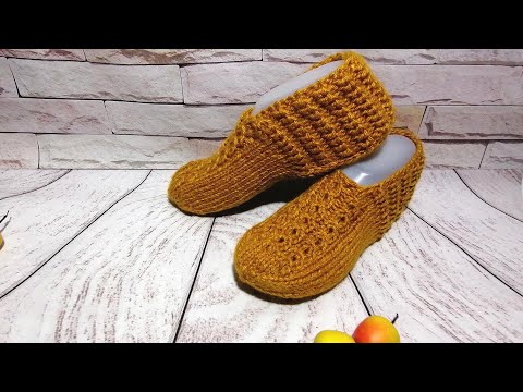 Видео: Домашние тапочки следки с квадратной пяткой / Подробный МК