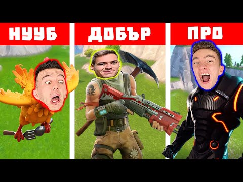 Видео: ФОРТНАЙТ НУУБ VS ДОБЪР VS ПРО: КИЛОВЕ CHALLENGE!