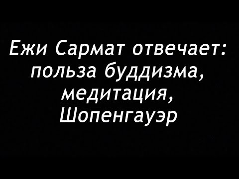 Видео: Ежи Сармат отвечает : Польза буддизма | Медитация | Шопенгауэр