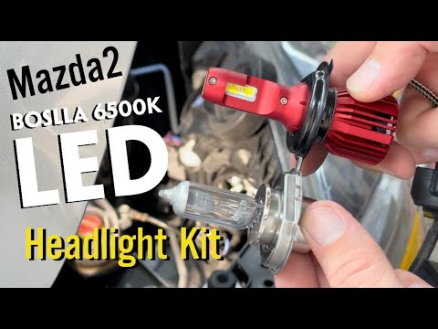 Видео: Mazda2 | Комплект светодиодных фар Boslla 6500k | Распаковка + Установка + Обзор