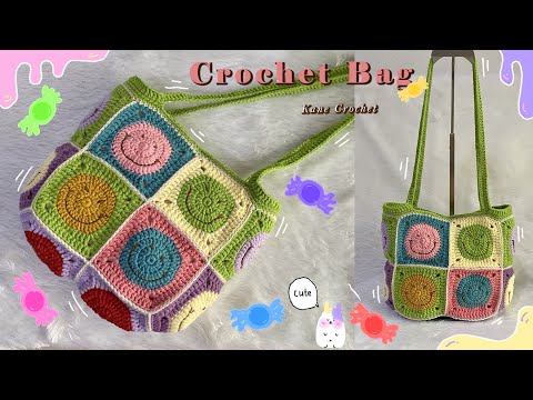 Видео: Сумка крючком😊😊 Урок по вязанию крючком сумки-бабушкиного квадрата со смайликом