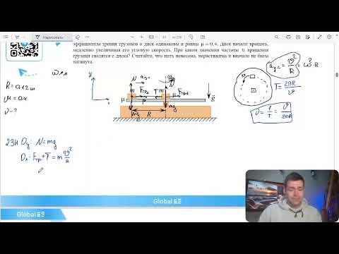 Видео: На горизонтальный диск проигрывателя пластинок положили два одинаковых маленьких грузика - №31309