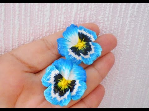 Видео: Мастер-класс: Кейн "Анютины глазки" из полимерной глины FIMO/polymer clay tutorial