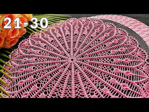 Видео: Салфетка крючком, Глория, 21-30