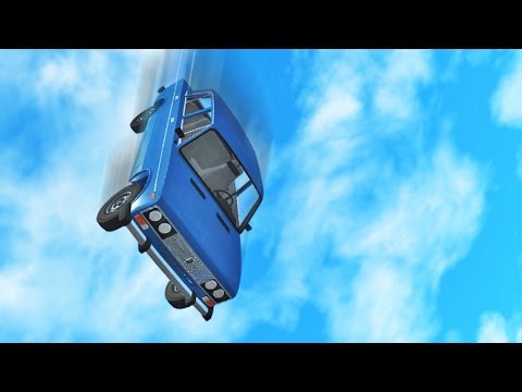 Видео: Возможно ли выжить при падении автомобиля с высоты? - BeamNG Drive