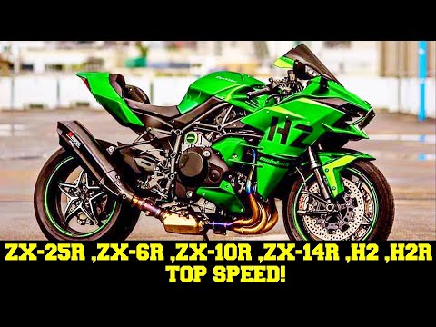 Видео: 👑 Kawasaki ZX-25R ,ZX 6R ,ZX 10R ,ZX 14R ,H2 ,H2R - Максимальная Скорость 2021 🔥!