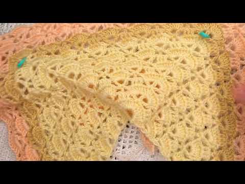 Видео: Схема КРУГЛАЯ ,  а Шаль КВАДРАТНАЯ , Вязание КРЮЧКОМ , crochet shawl  ( шаль № 367)
