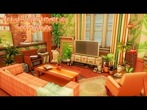 Видео: Арт квартира в Сан Мишуно🌇🎨| Artist's apartment|Строительство|Симс 4| Sims 4|Speed build|No CC