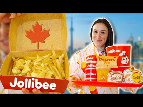 Видео: Американец съедает ВСЁ МЕНЮ в Jollibee в Канаде