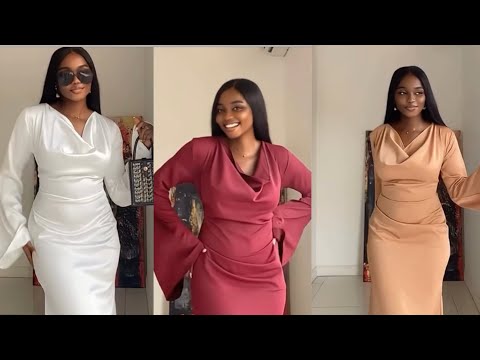 Видео: Как раскроить и сшить платье А-силуэта с воротником-хомут и зауженной талией