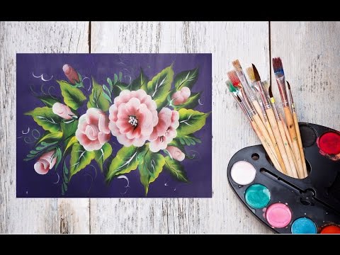 Видео: Как нарисовать цветы одним мазком! #Dari_Art #oneStroke