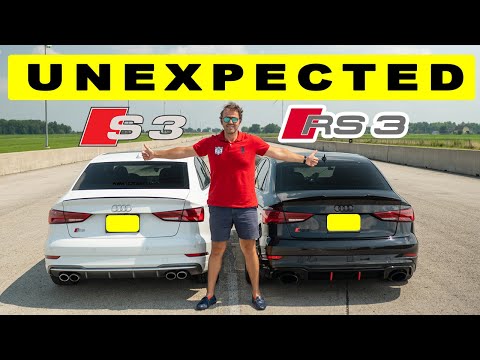 Видео: Audi RS3 сталкивается с тюнингованным Audi S3. Сможет ли он угнаться? Гонка на дрэг-н-ролле! Что ...