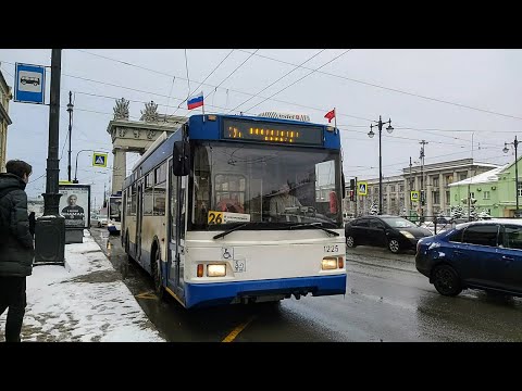 Видео: Троллейбус, маршрут №26 ТролЗа-5275.03 "Оптима" б.1225 (08.03.2023) Санкт-Петербург