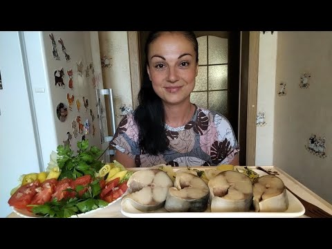 Видео: Мукбанг🐟Скумбрия с картошкой🥗 