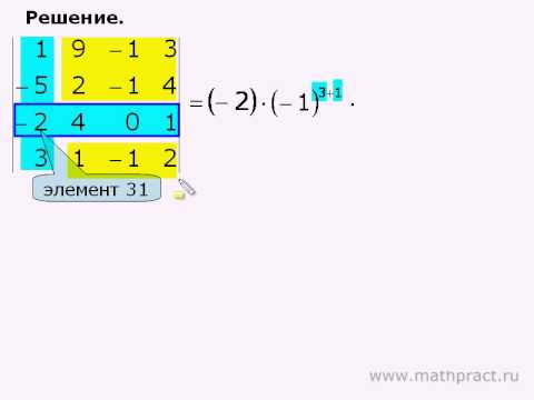 Видео: Пример вычисления определителя четвертого порядка по теореме Лапласа