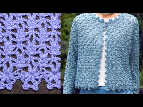 Видео: Узор вязания жакета крючком