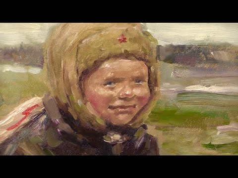 Видео: "В гостях у бабушки". Живопись маслом. Работа по чёрно-белой фотографии. "Visiting grandmother"