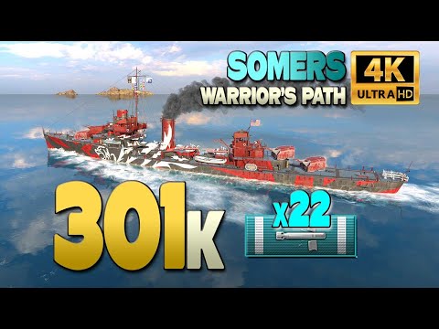 Видео: Эсминец Somers, урон 300к - World of Warships