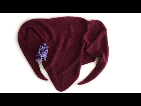 Видео: Классический бактус гладью от острого угла / Бактус спицами