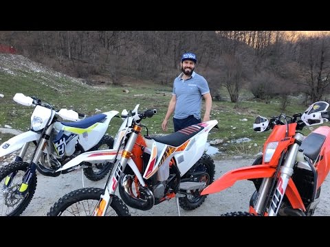 Видео: сравнение KTM EXC300, KTM EXC300 6DAYs, Husqvarna TE300 2017 модельного года